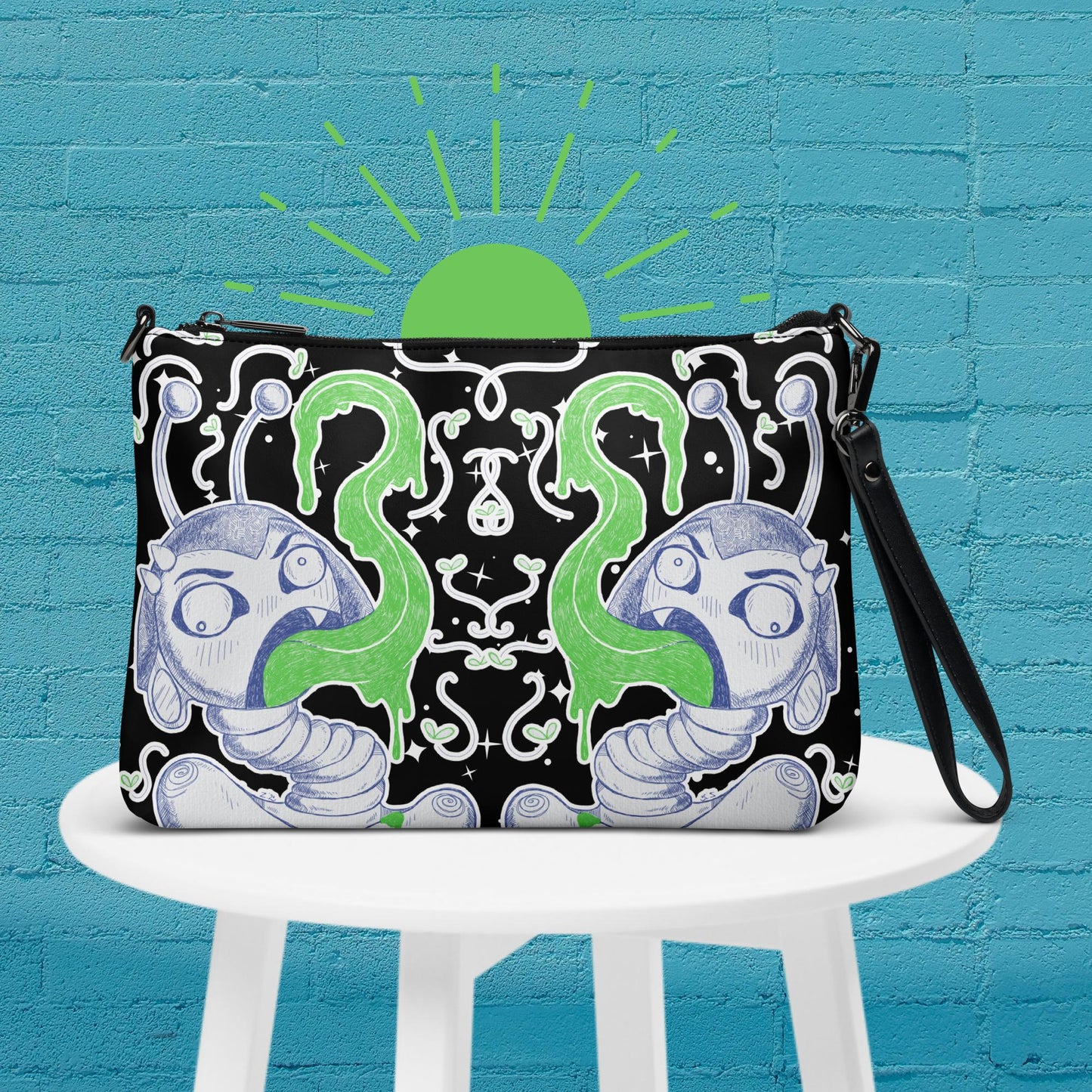 "Creepy Cute Buzzing Flies Crossbody Bag - Unique Alt Aesthetic Bag