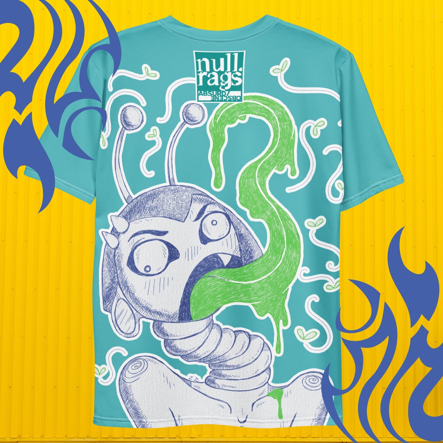 Green Tongue Art Large Print T-Shirt - Bold Statement Tee