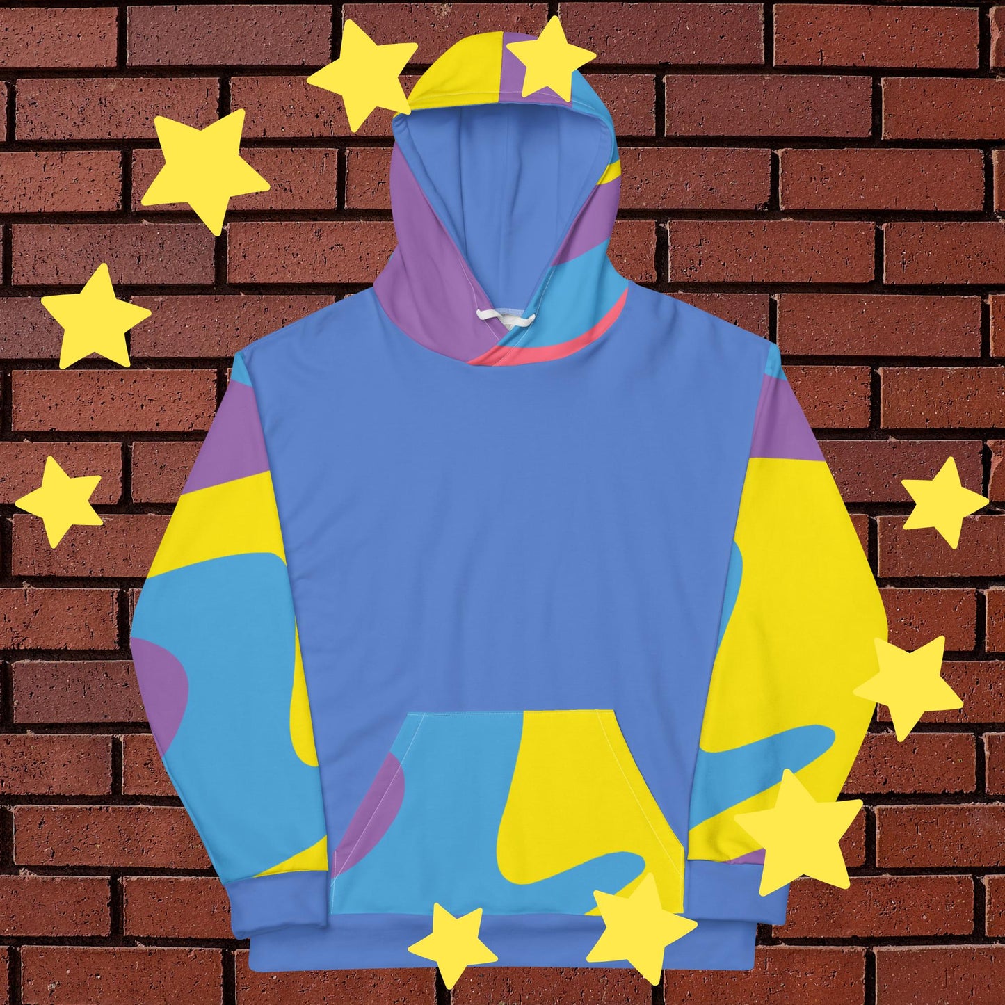 Blue Rose Crying Rainbows Hoodie - Vibrant Rainbow Design