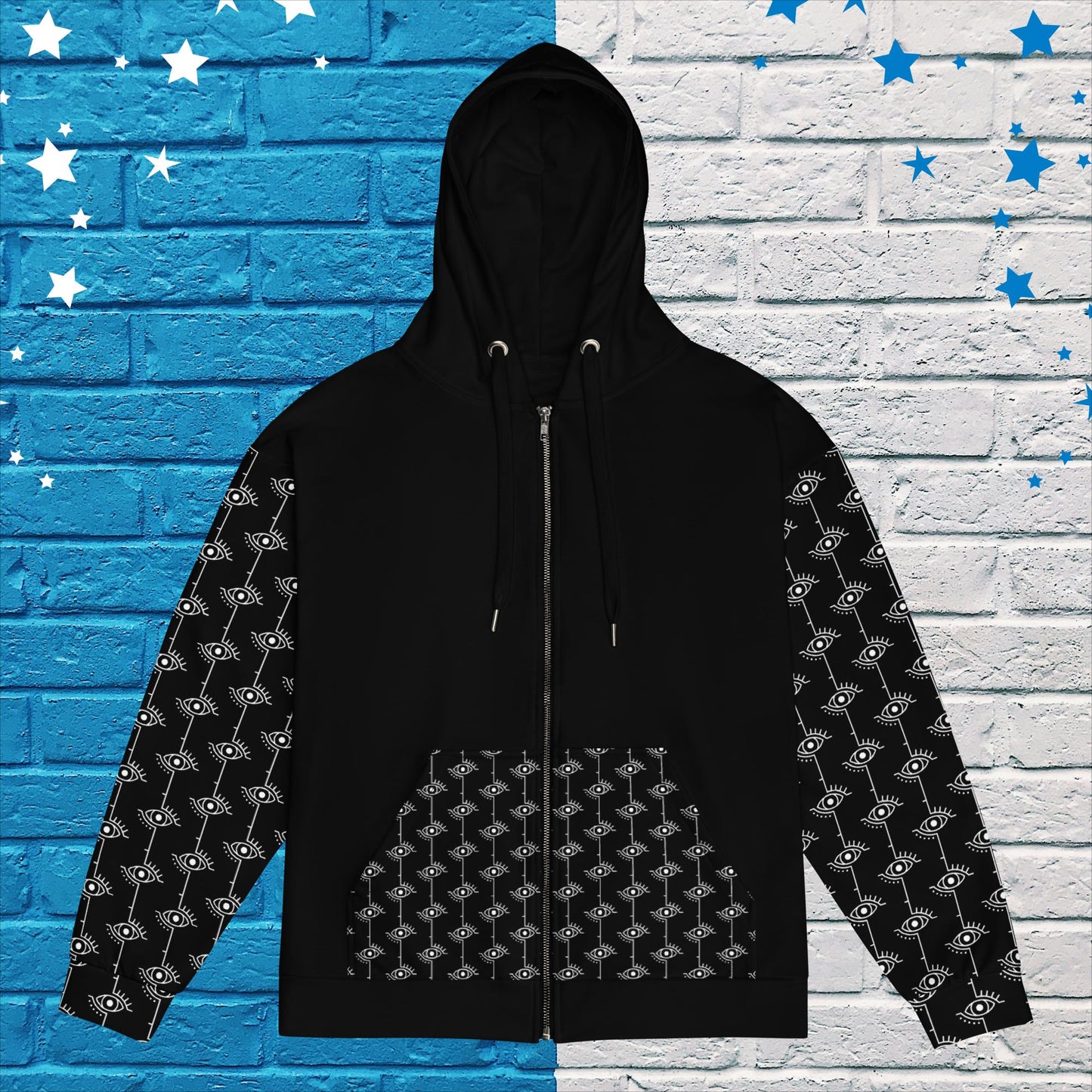 Fractal Eye Zip-Up Hoodie | Unisex Graphic Sweater