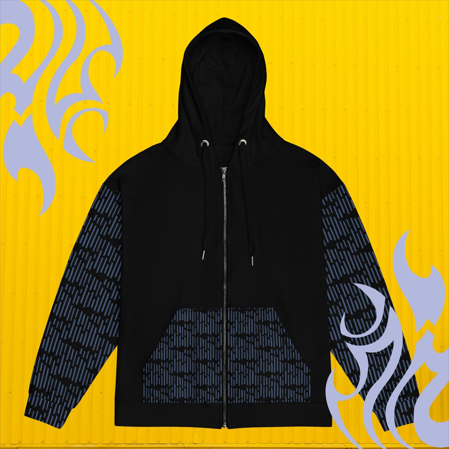 Blue Rose Rainbow Zip-Up Hoodie | Unisex Graphic Sweater