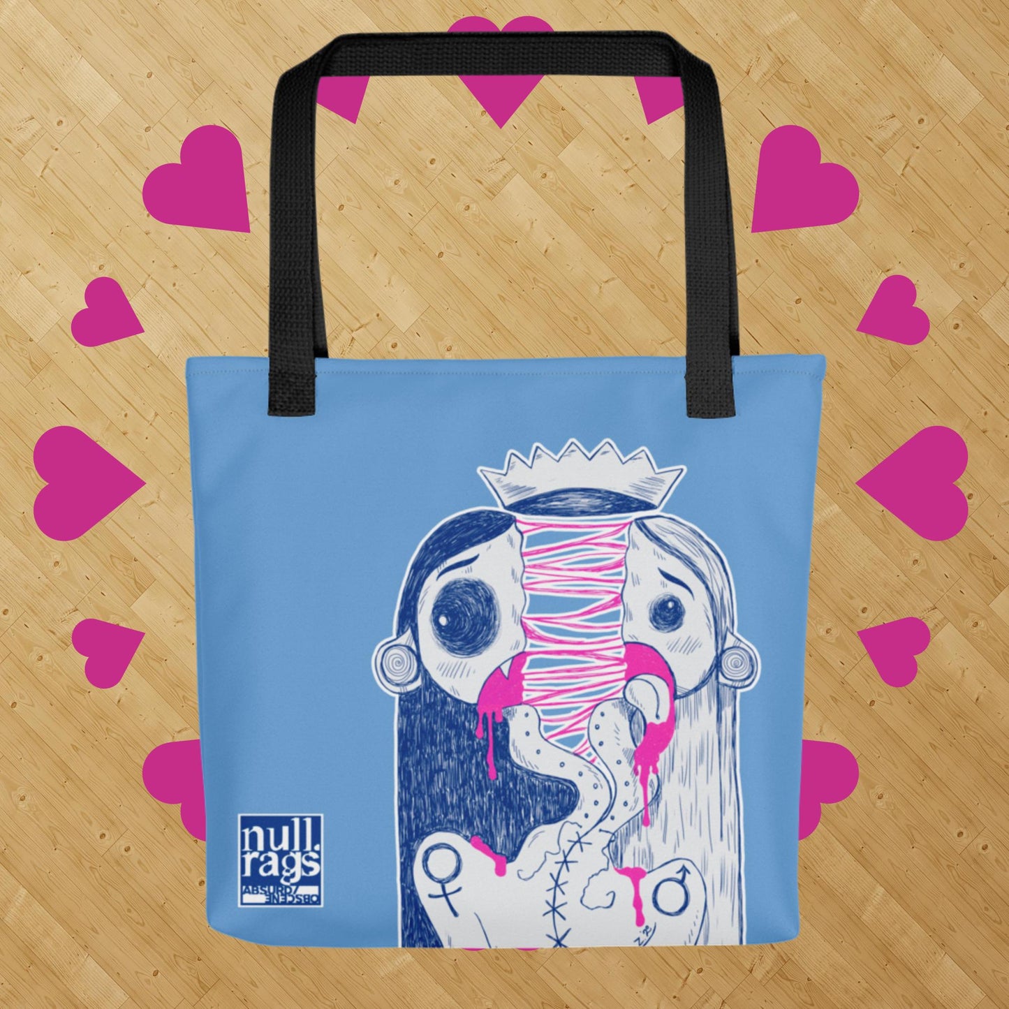 Split in Two Tongue and Stitches Tote Bag - A Grotesque Yet Artistic Statement