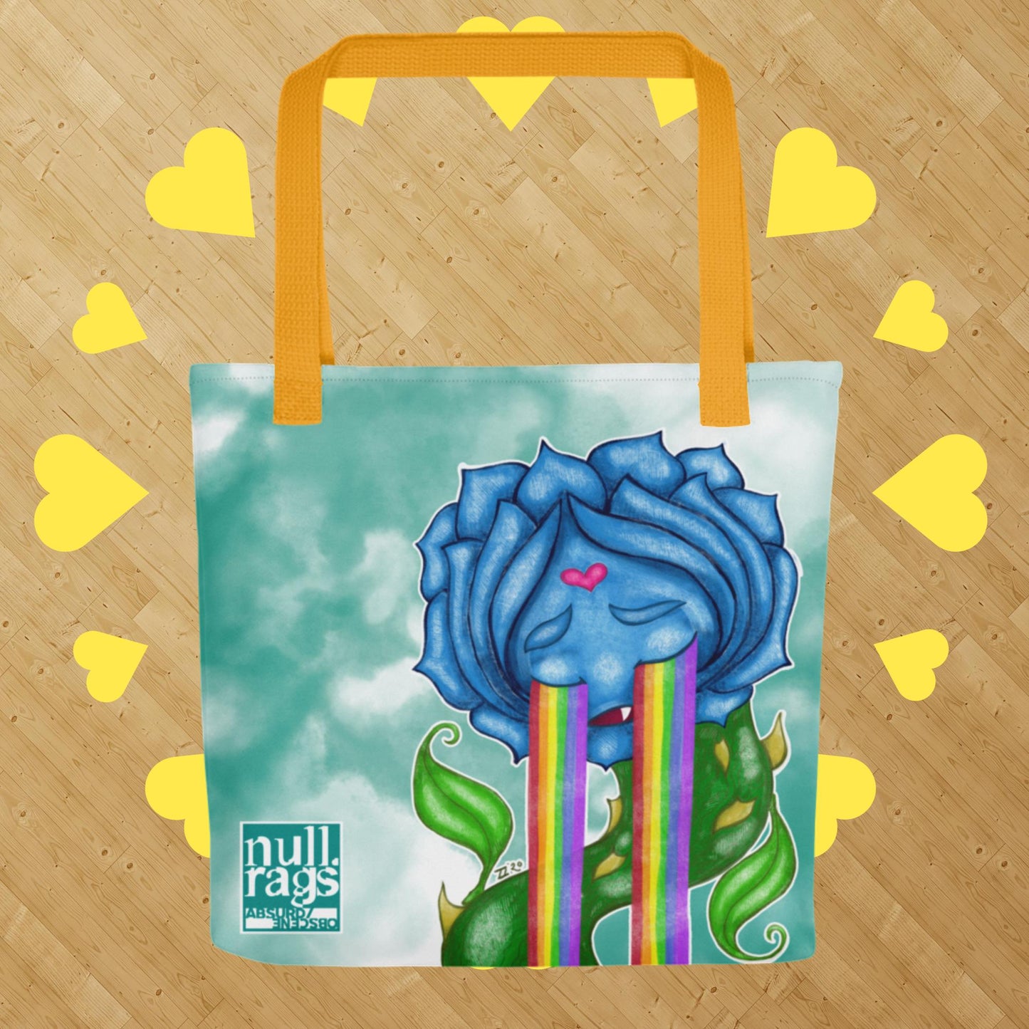 Sad Blue Rose Crying Rainbows Tote Bag - Wear Your Emotions with Pride