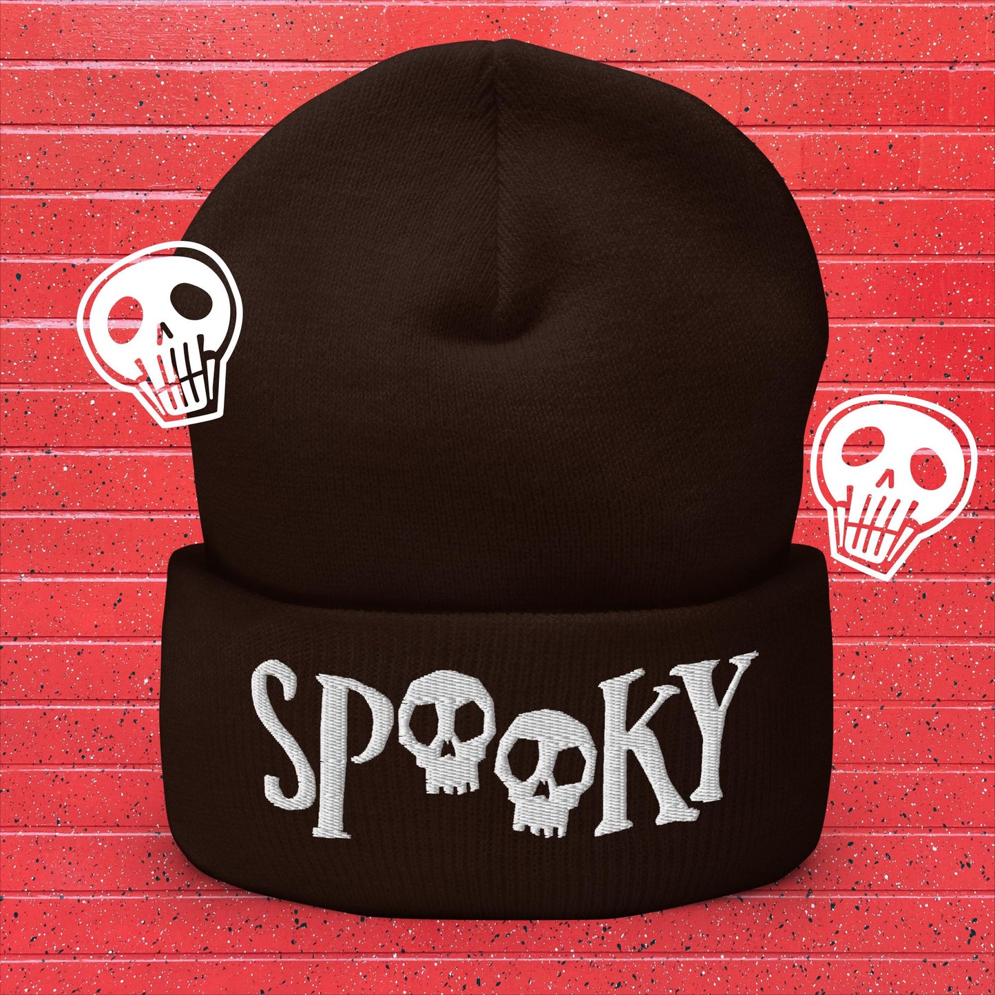 Spooky Embroidered Beanie: Add Some Halloween Vibes to Your Look