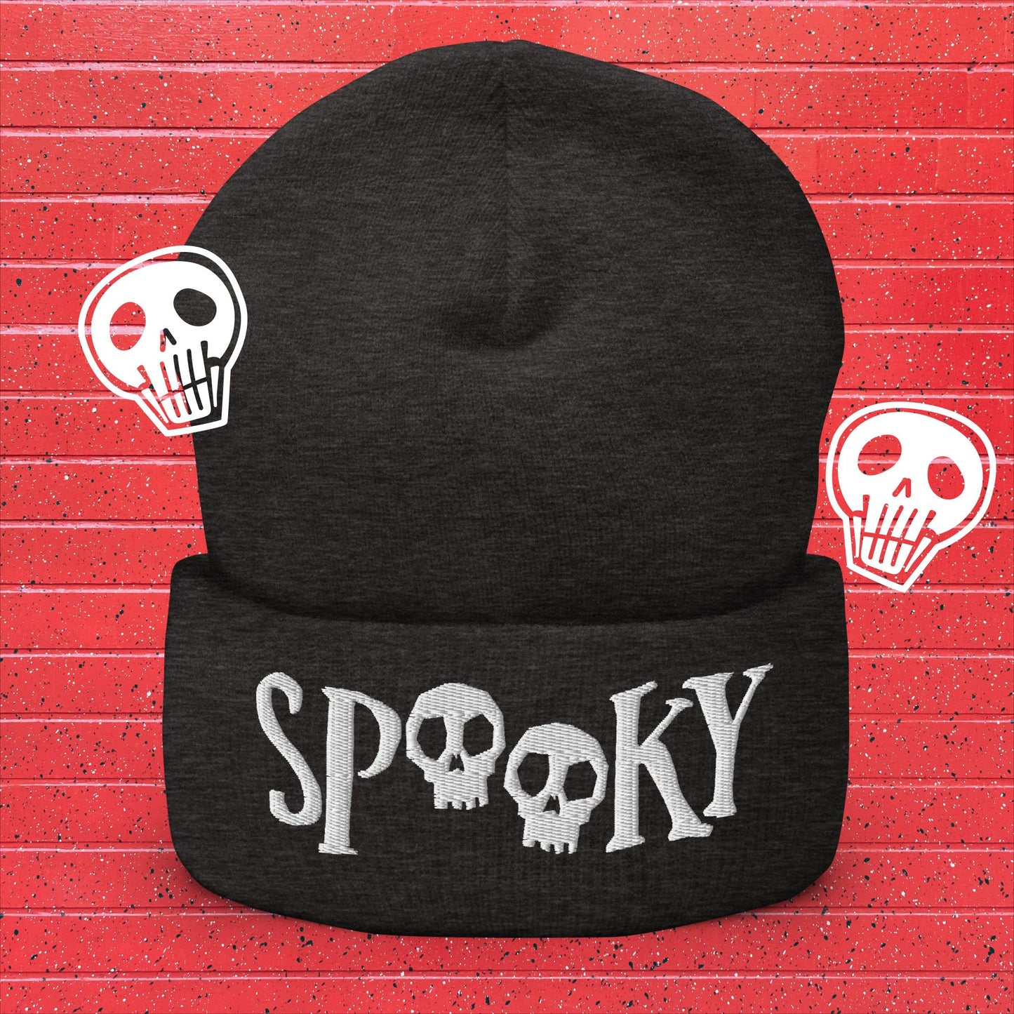 Spooky Embroidered Beanie: Add Some Halloween Vibes to Your Look