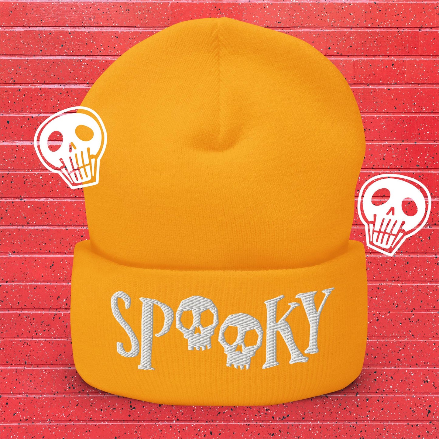 Spooky Embroidered Beanie: Add Some Halloween Vibes to Your Look
