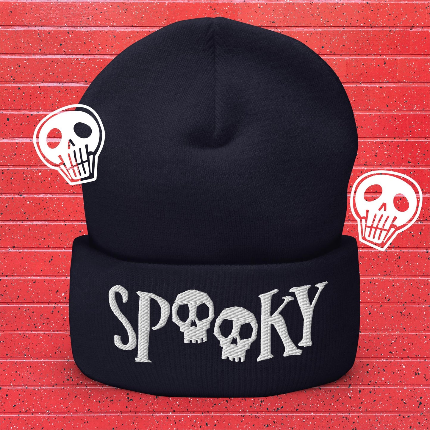 Spooky Embroidered Beanie: Add Some Halloween Vibes to Your Look