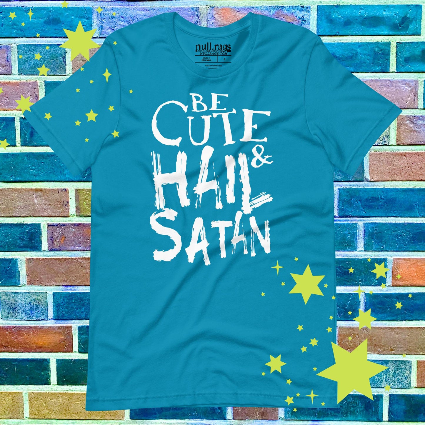 Be Cute & Hail Satan Unisex T-Shirt - Rebellious Punk Style with Extended Sizes (XS-5XL)