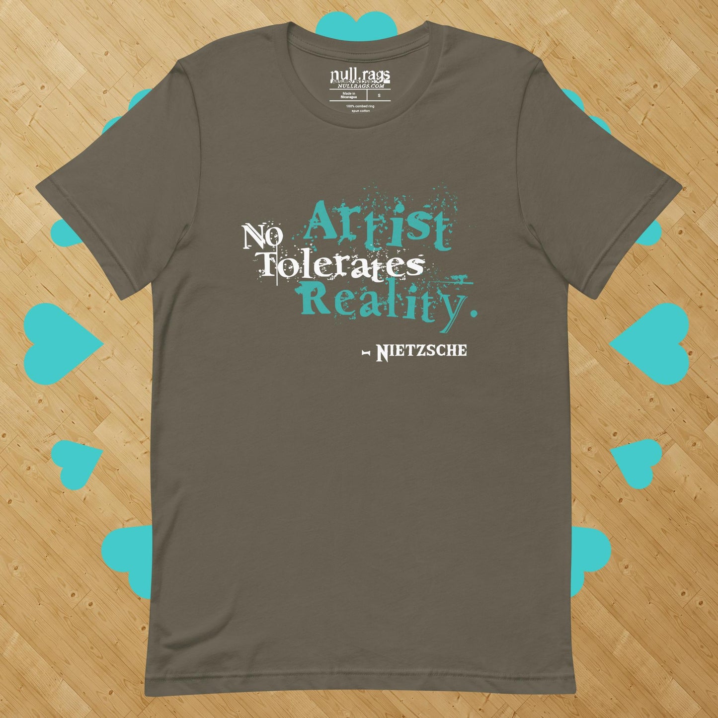 Artistic Rebellion: 'No Artist Tolerates Reality' Nietzsche Quote Unisex Tee