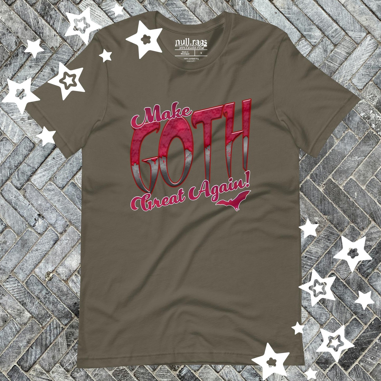 Revive Gothic Splendor: 'Make Goth Great Again' Red and Black UnisexTee