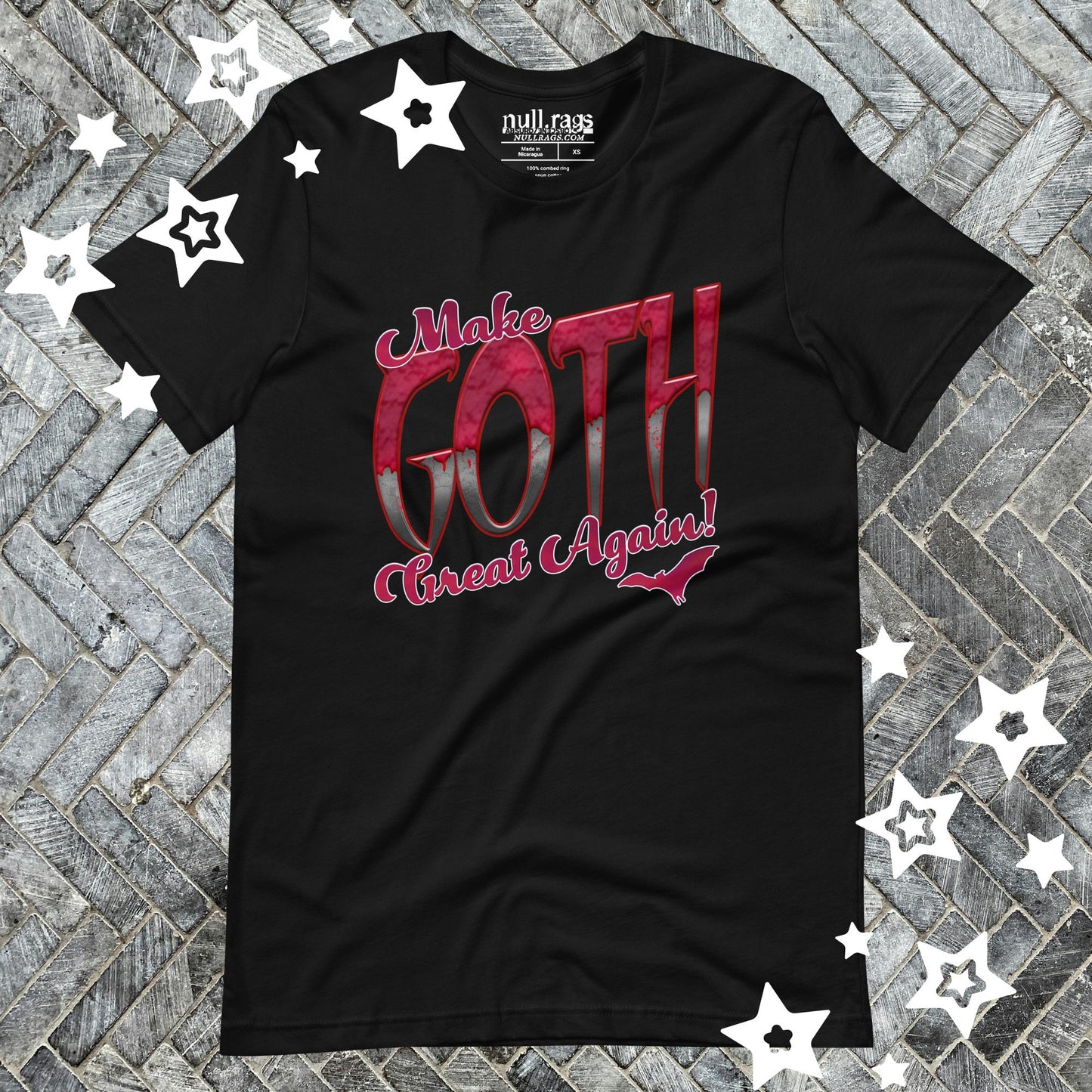 Revive Gothic Splendor: 'Make Goth Great Again' Red and Black UnisexTee