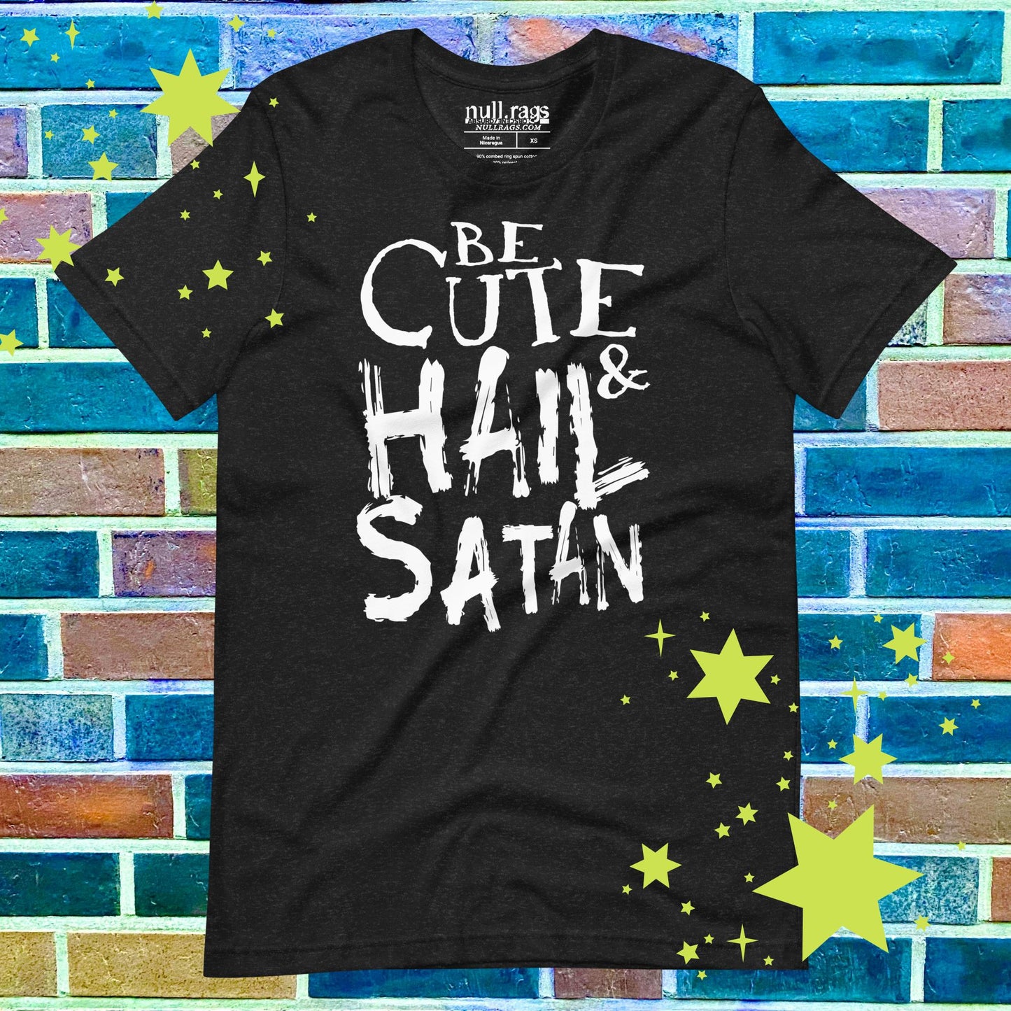 Be Cute & Hail Satan Unisex T-Shirt - Rebellious Punk Style with Extended Sizes (XS-5XL)