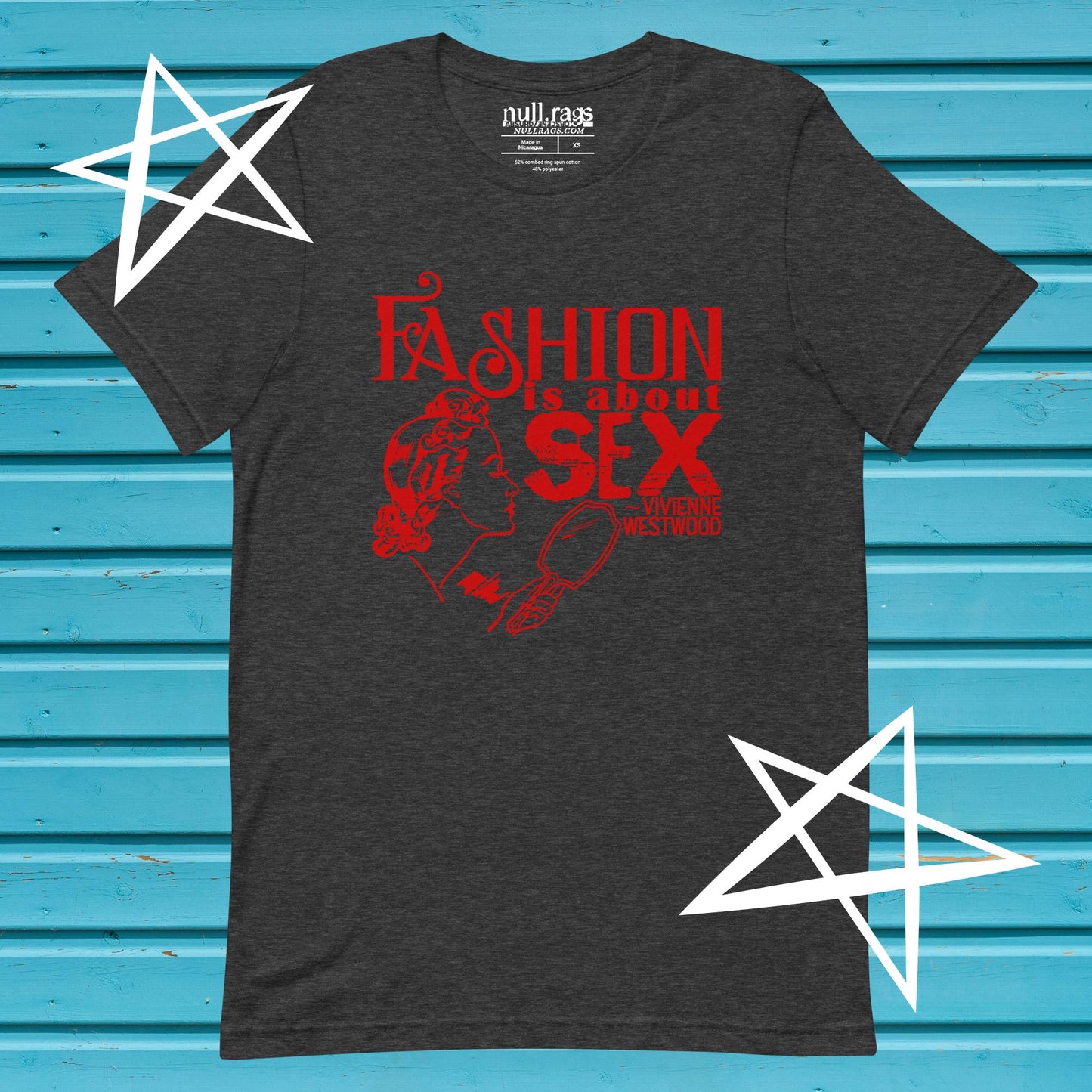 "Fashion Is About Sex" Unisex T-Shirt – Vivienne Westwood Quote, Queer-Owned, Punk Design, Sizes XS-5XL