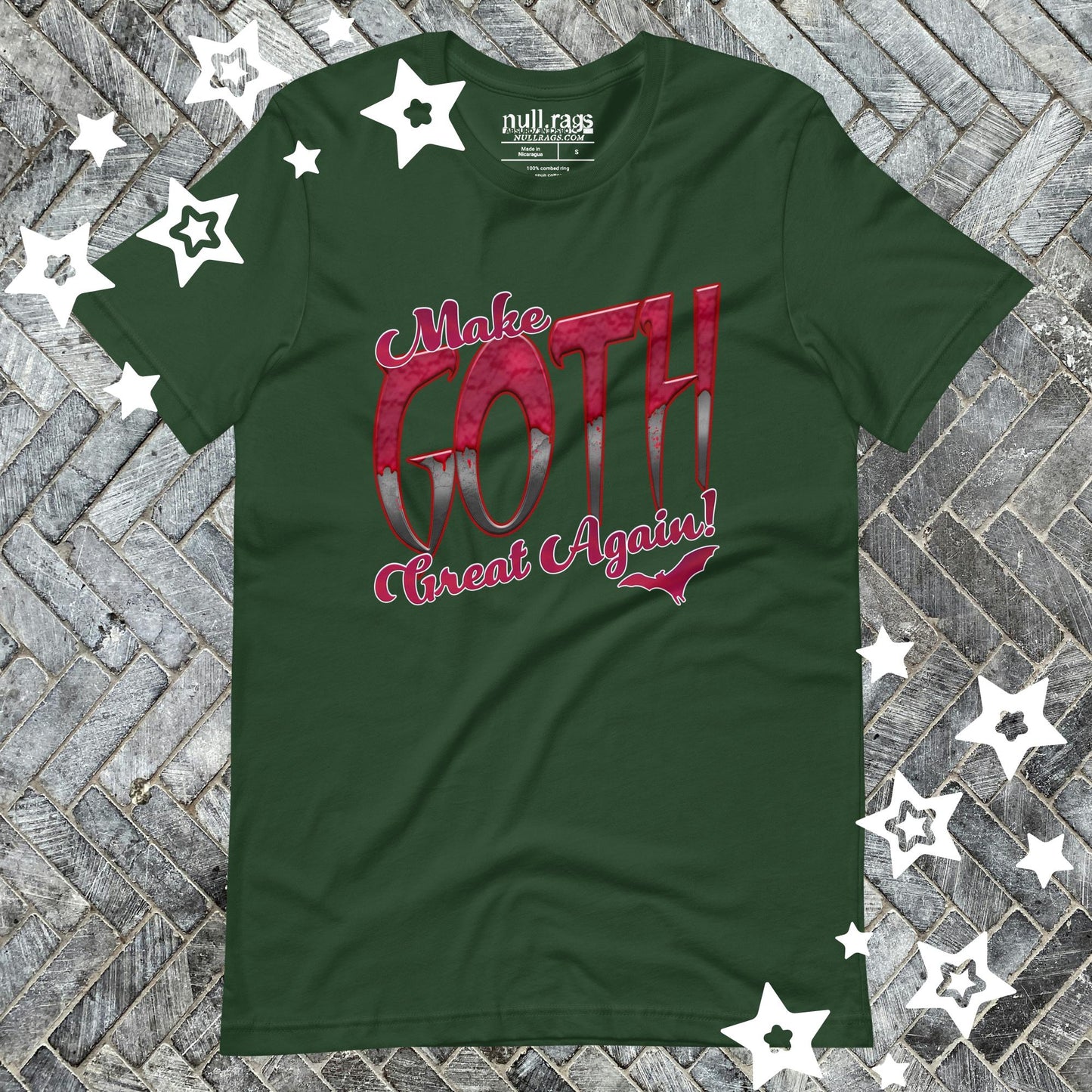 Revive Gothic Splendor: 'Make Goth Great Again' Red and Black UnisexTee