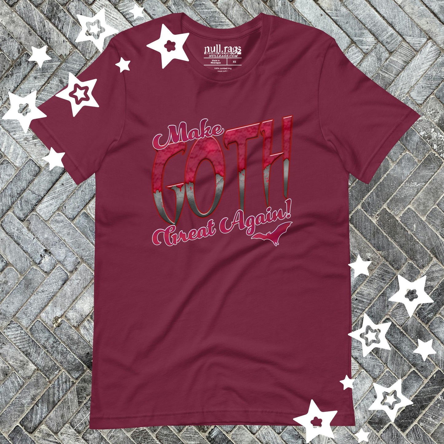 Revive Gothic Splendor: 'Make Goth Great Again' Red and Black UnisexTee