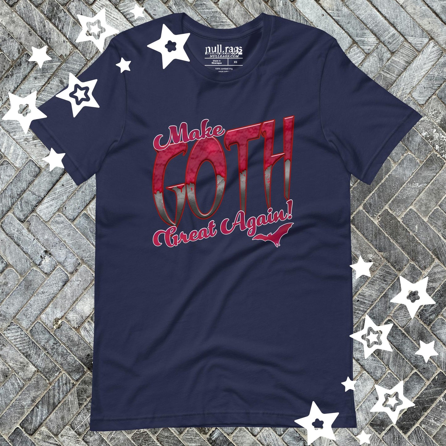Revive Gothic Splendor: 'Make Goth Great Again' Red and Black UnisexTee