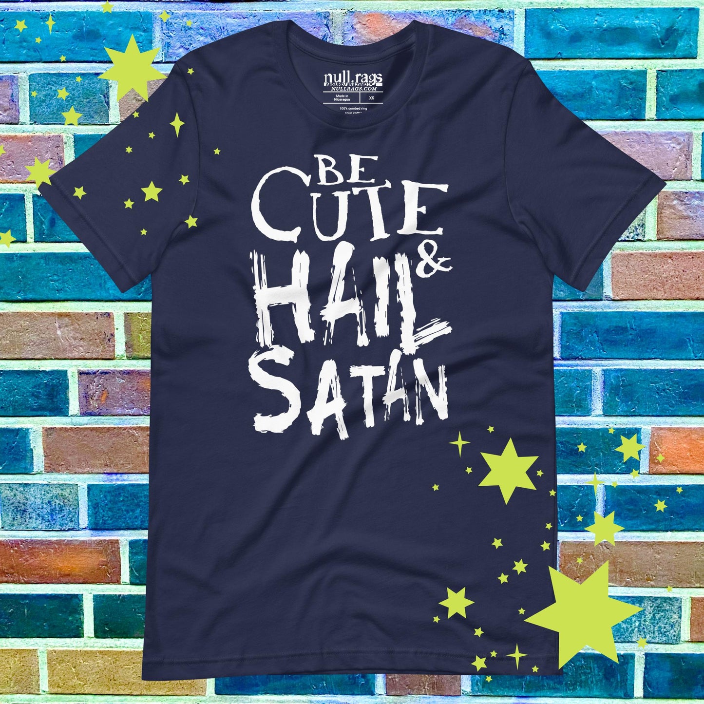 Be Cute & Hail Satan Unisex T-Shirt - Rebellious Punk Style with Extended Sizes (XS-5XL)
