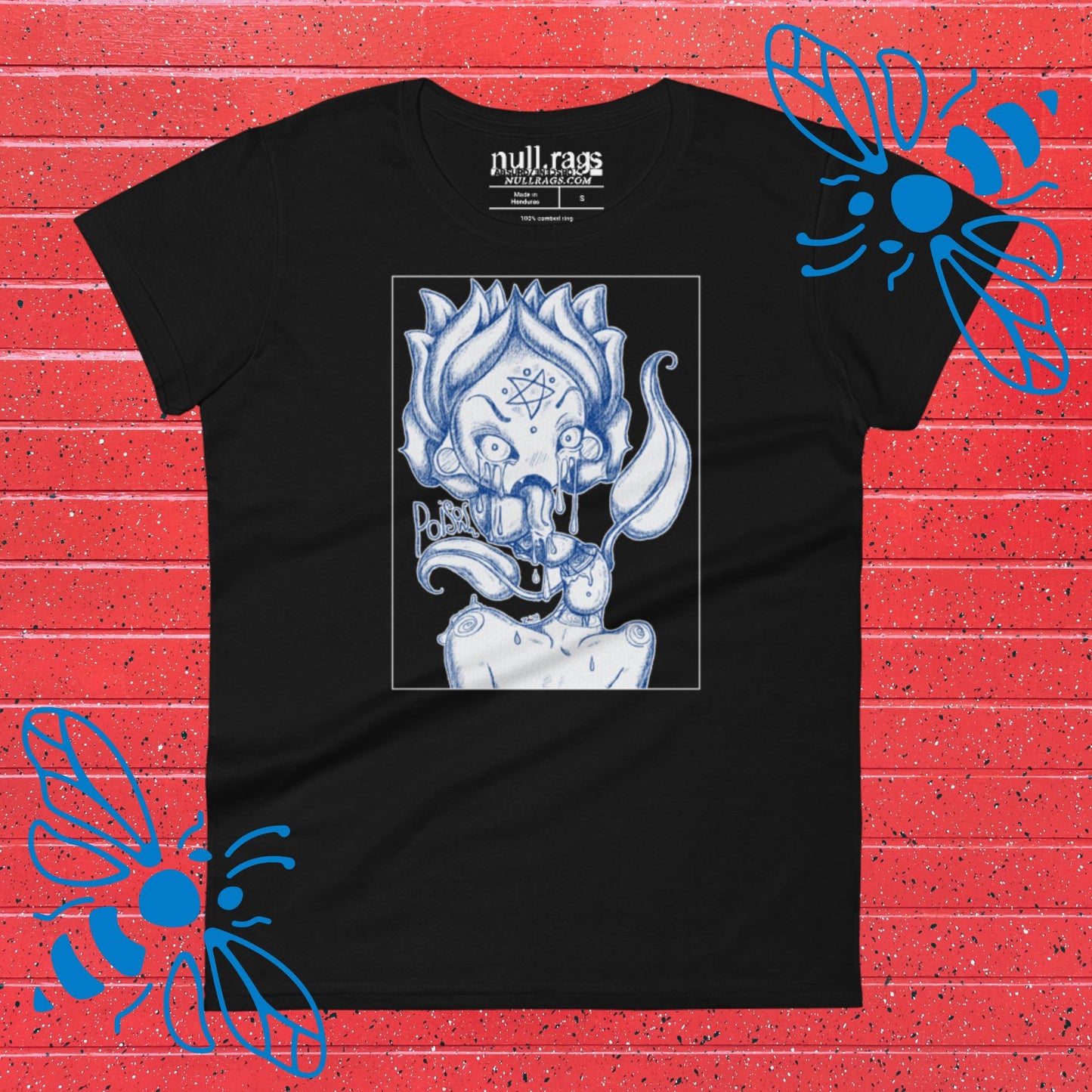 Poison Dripping Flower Femme Fit T-Shirt - Unveil Your Dark Elegance