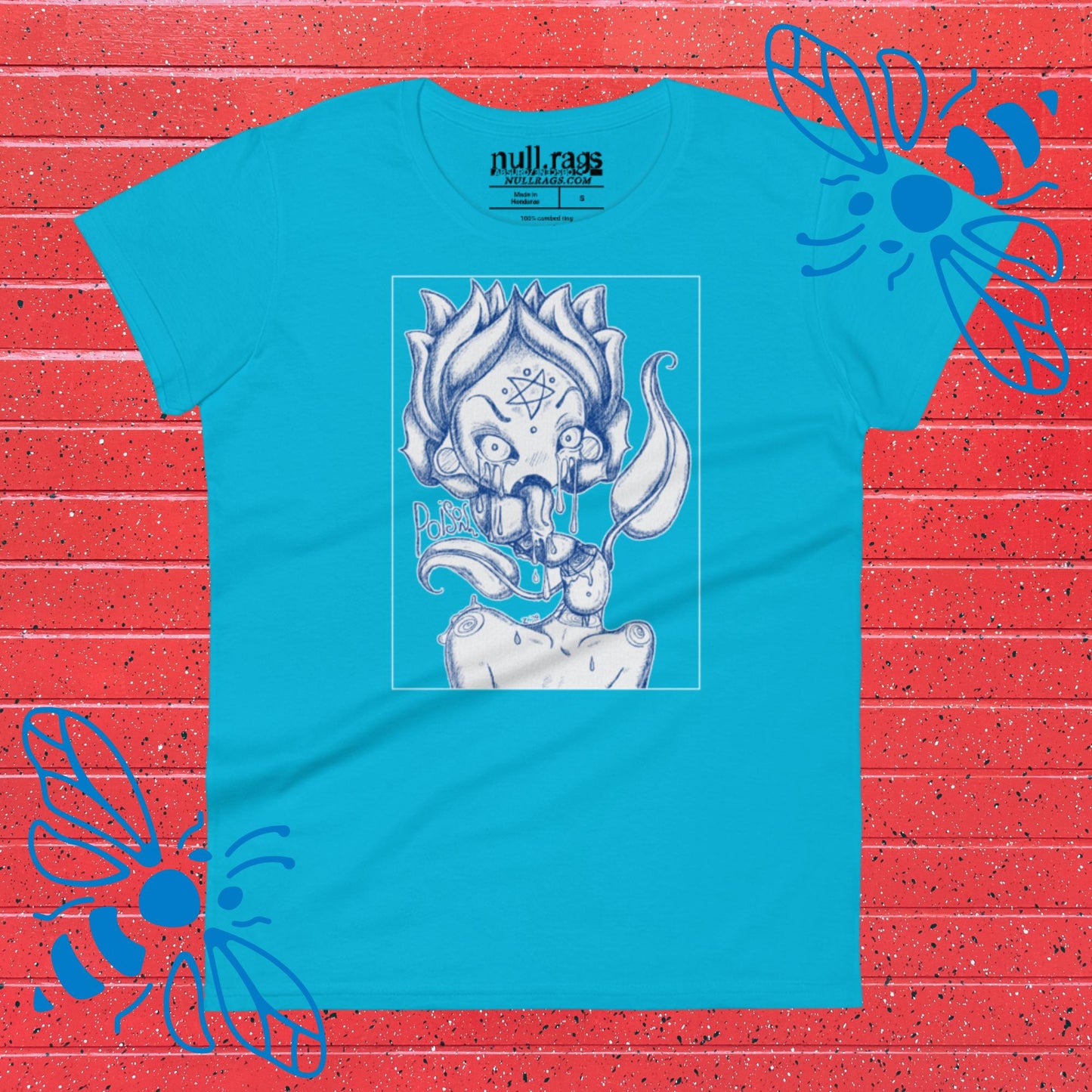 Poison Dripping Flower Femme Fit T-Shirt - Unveil Your Dark Elegance