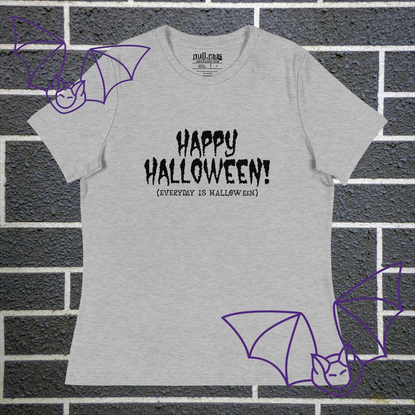 Spooktacular Style: 'Happy Halloween (Everyday is Halloween)' Femme Fit Tee - Embrace the Haunting Vibes