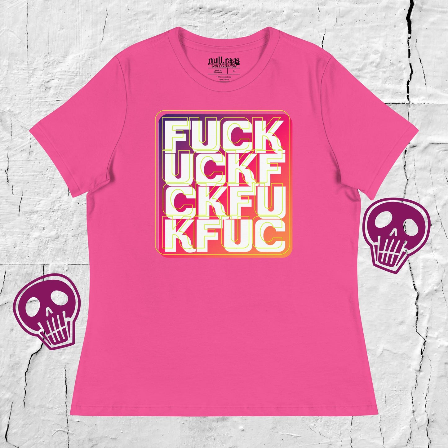 Rainbow Revolt: Bold 'F*ck' Rainbow Femme Fit Tee
