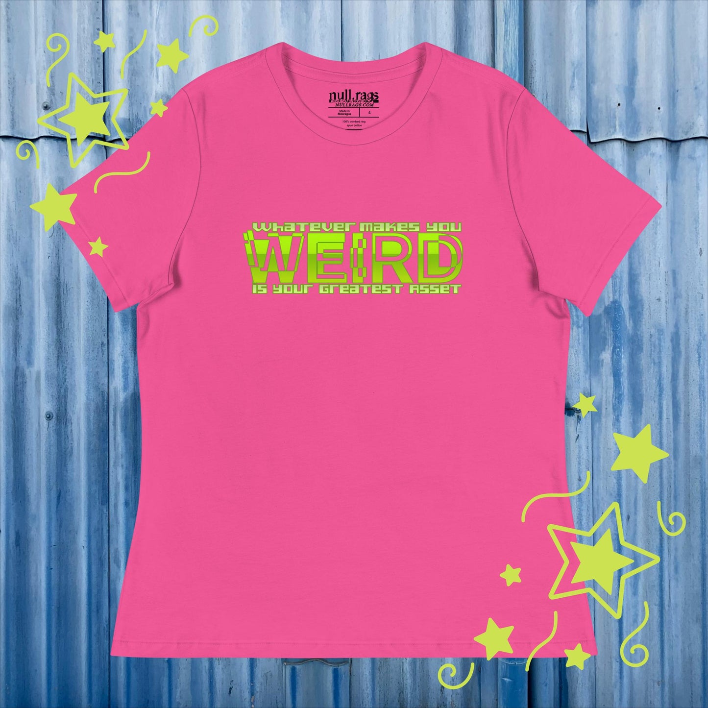 Celebrate Your Quirkiness: 'Whatever Makes You Weird Is Your Greatest Asset' Femme Fit Tee in Vibrant Green