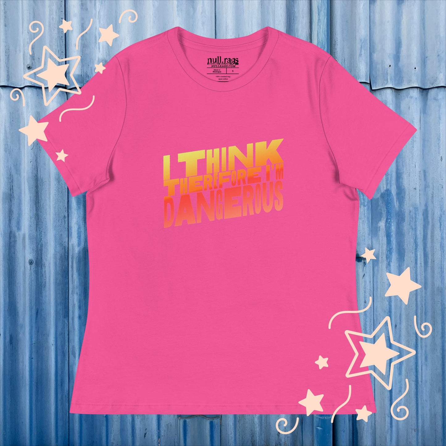 Unleash Your Intellect: 'I Think Therefore I'm Dangerous' Femme Fit Tee - Embrace the Power of Thought