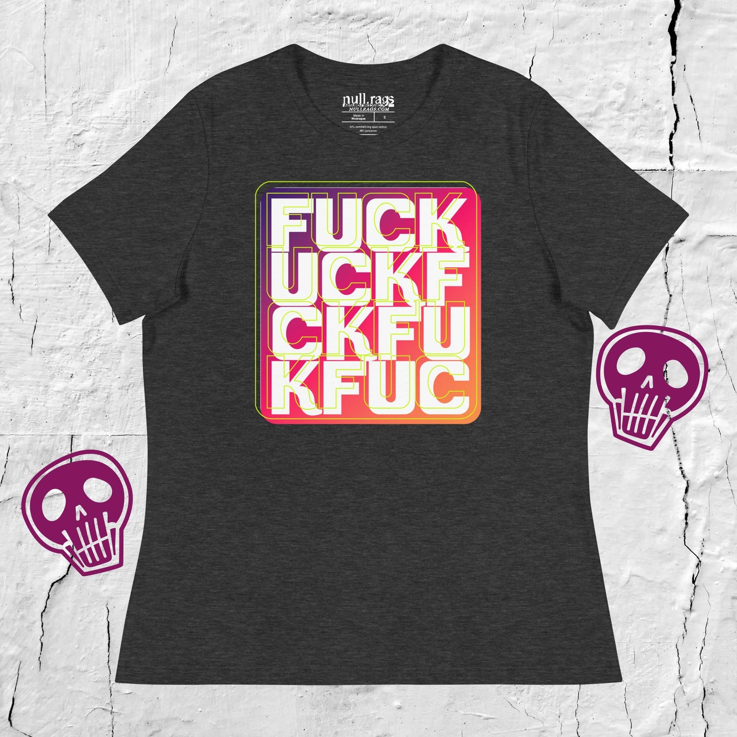 Rainbow Revolt: Bold 'F*ck' Rainbow Femme Fit Tee