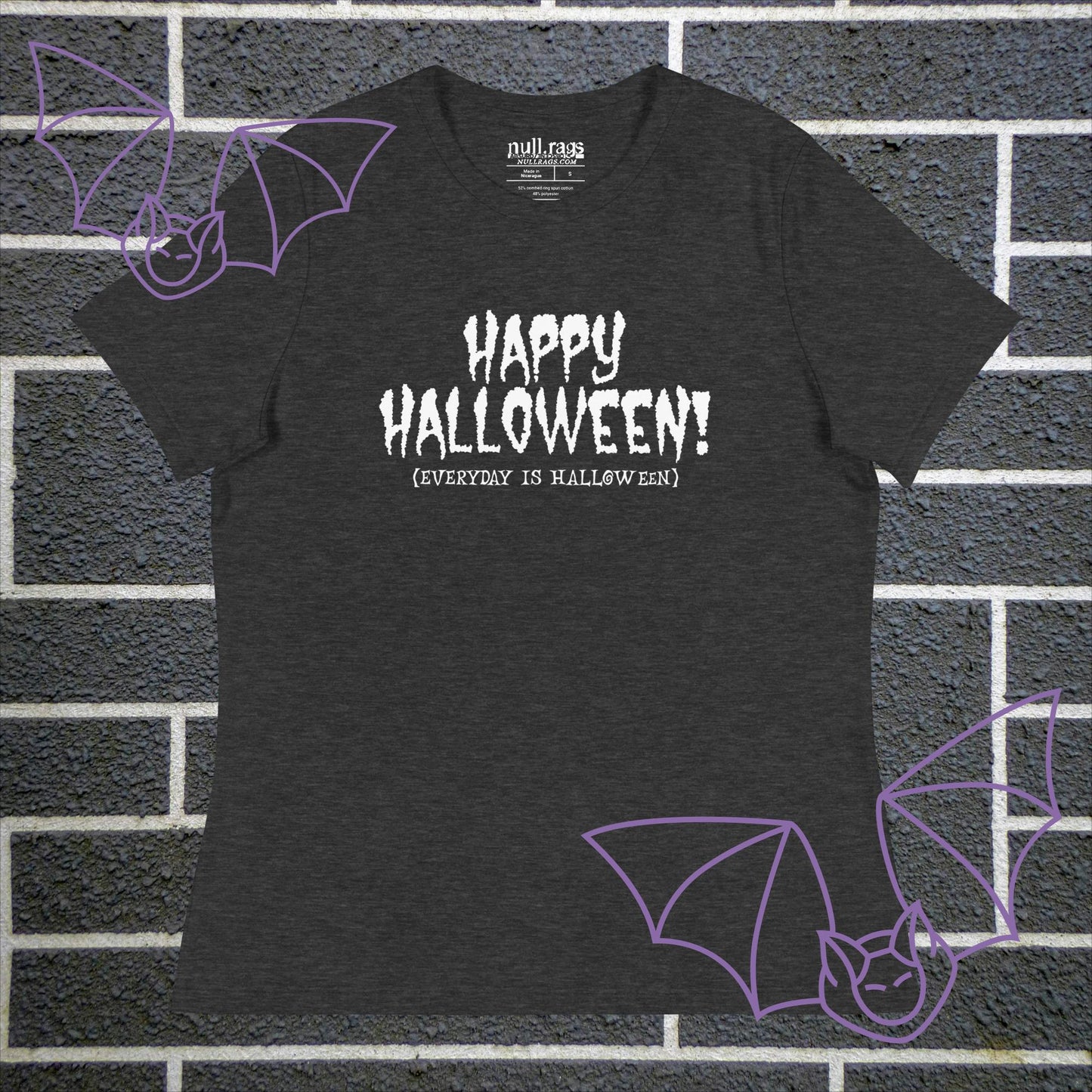 Spooktacular Style: 'Happy Halloween (Everyday is Halloween)' Femme Fit Tee - Embrace the Haunting Vibes