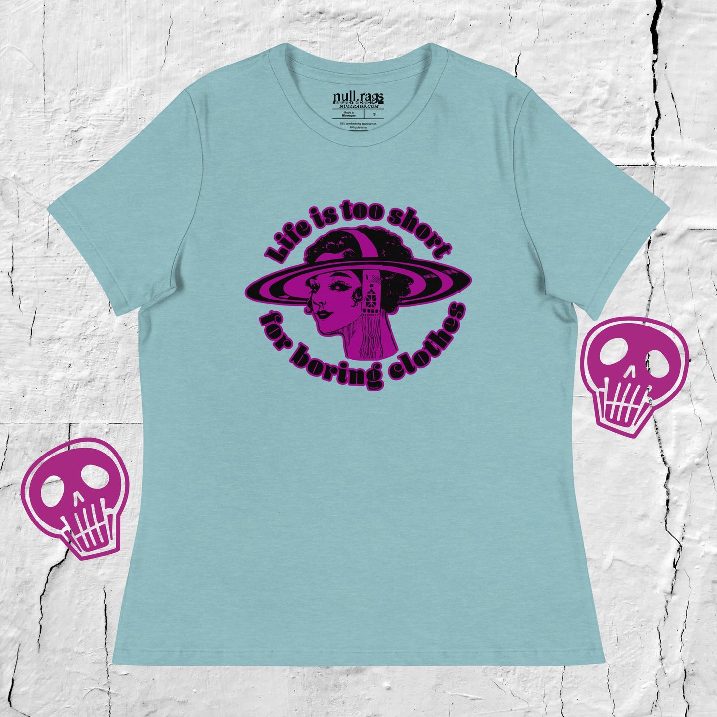 Vintage Vibes: 'Life is Too Short for Boring Clothes' Femme Fit Tee