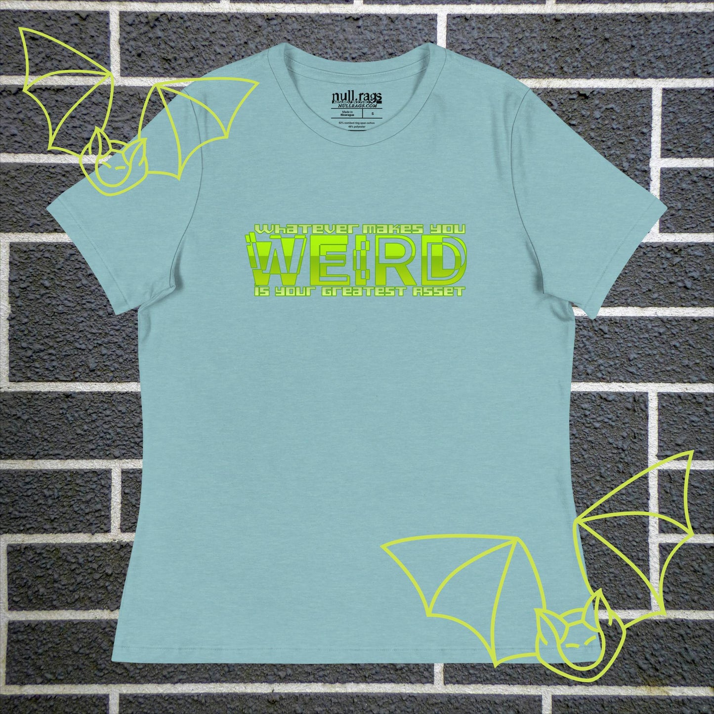 Embrace Your Quirks: 'What Makes You Weird Is Your Greatest Asset' Femme Fit Tee - Stand Out in Neon Green