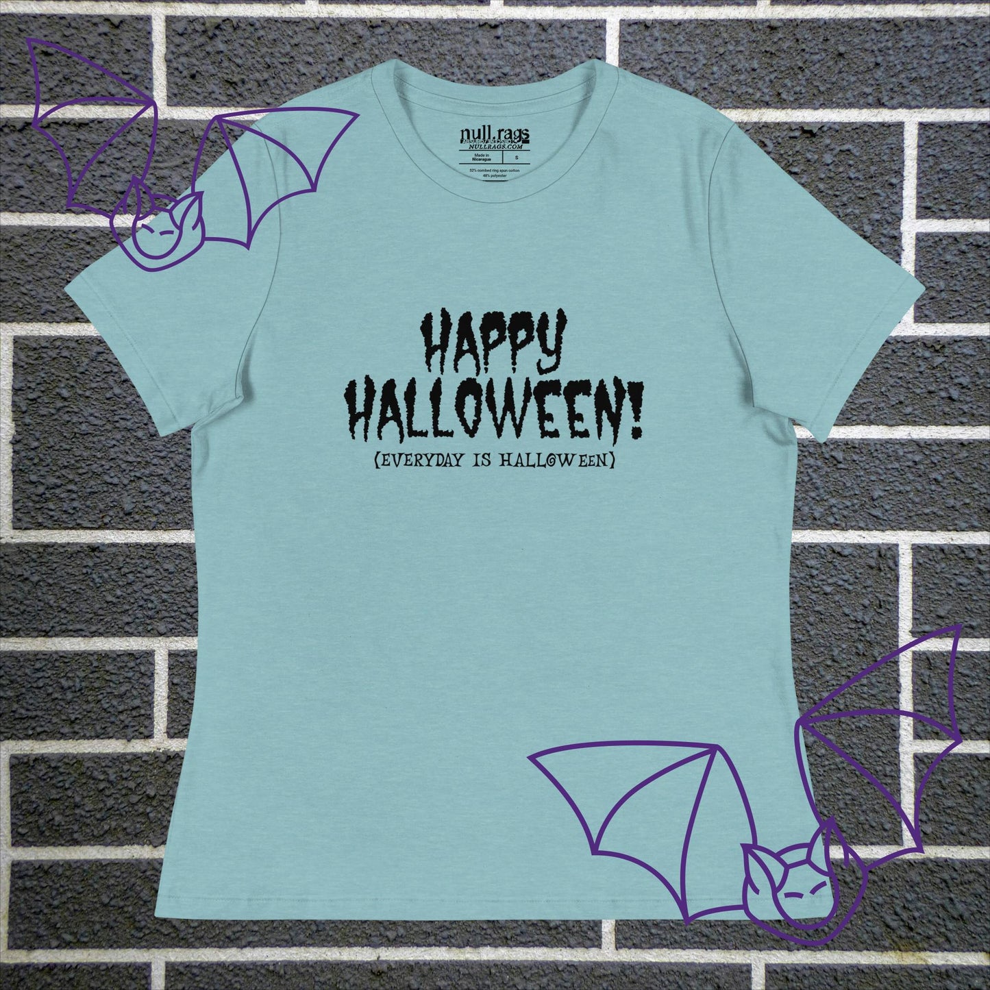 Spooktacular Style: 'Happy Halloween (Everyday is Halloween)' Femme Fit Tee - Embrace the Haunting Vibes
