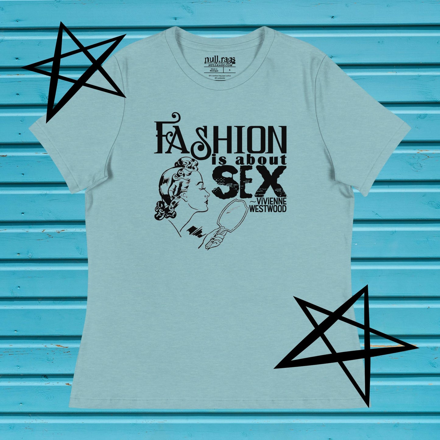 "Fashion Is About Sex" Femme Fit T-Shirt – Vivienne Westwood Quote, Queer-Owned, Punk Design, Sizes Up to 3XL