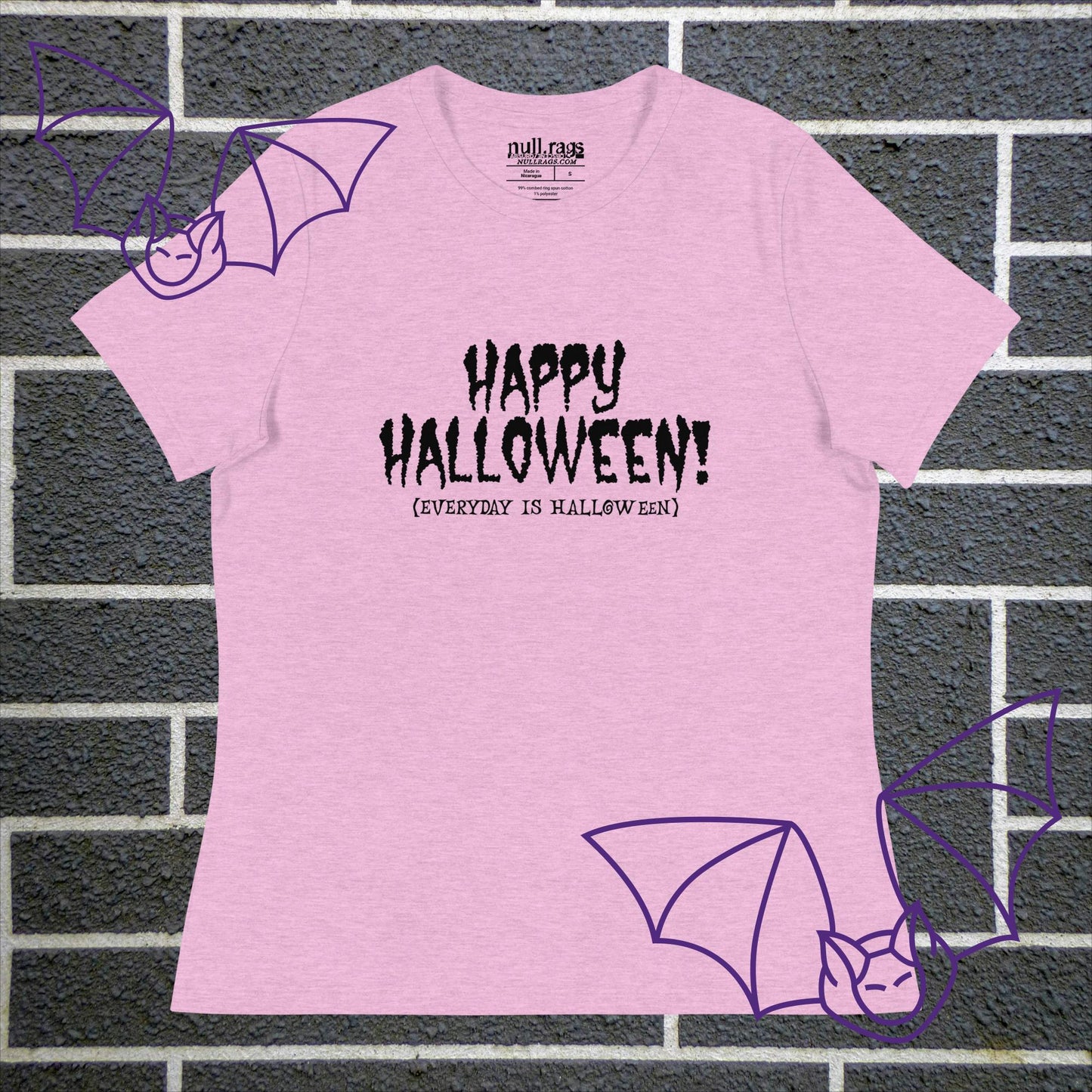 Spooktacular Style: 'Happy Halloween (Everyday is Halloween)' Femme Fit Tee - Embrace the Haunting Vibes