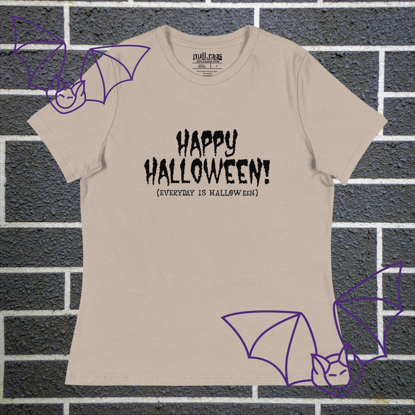 Spooktacular Style: 'Happy Halloween (Everyday is Halloween)' Femme Fit Tee - Embrace the Haunting Vibes