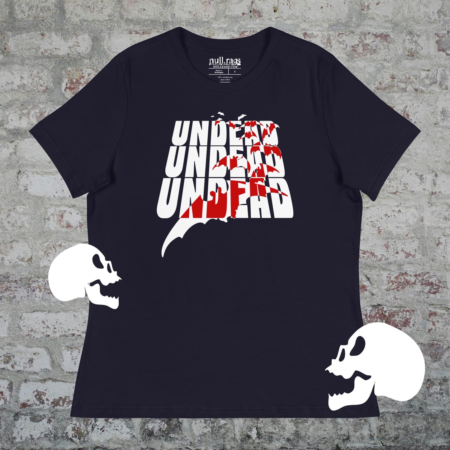 "Undead Undead Undead" Femme Fit T-Shirt – Bauhaus Quote, Queer-Owned, Punk Design, Sizes Up to 3XL