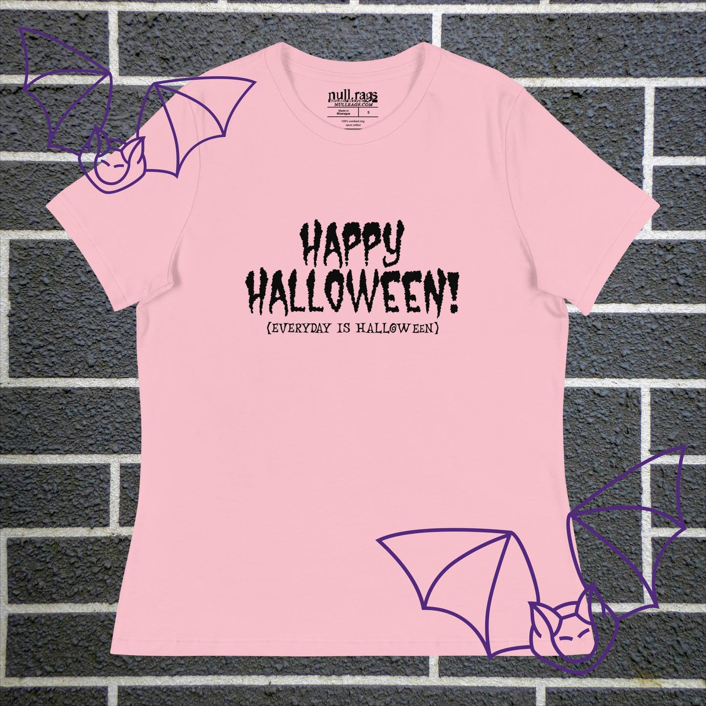 Spooktacular Style: 'Happy Halloween (Everyday is Halloween)' Femme Fit Tee - Embrace the Haunting Vibes