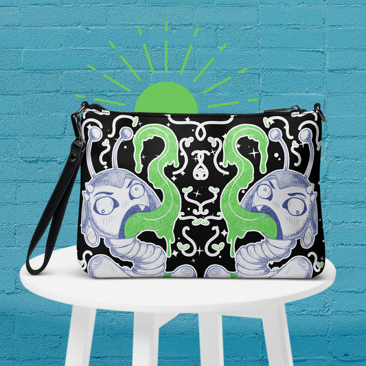 "Creepy Cute Buzzing Flies Crossbody Bag - Unique Alt Aesthetic Bag