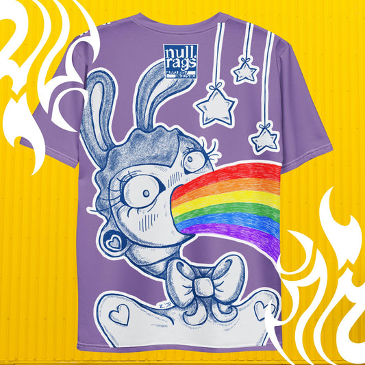 Light Purple & Rainbow Bunny Vomit T-Shirt - Unconventional Expression