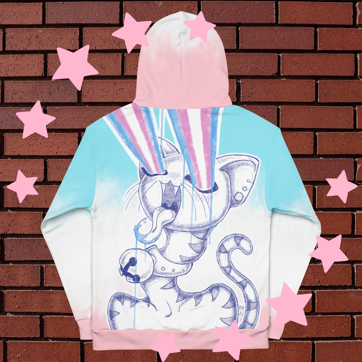 Transgender Laser Cat Pride Hoodie - Express Your Colors