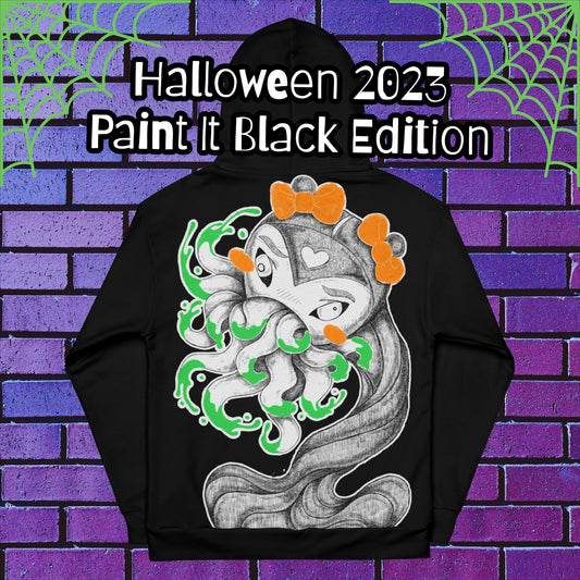 Halloween 2023 "Paint It Black" Edition - Cute-thulhu Hoodie - Queer Artist, Eldritch Aesthetic, Kawaii, Cthulhu