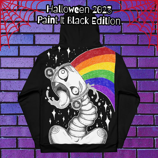 Halloween 2023 "Paint it Black" Edition - Rainbow Mind Unisex Hoodie - Unique Queer Artistry