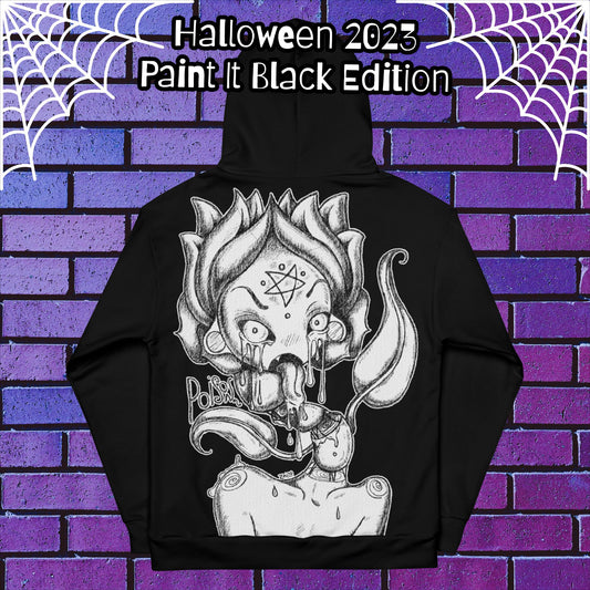 Halloween 2023 "Paint it Black" Edition - Eldritch Elegance: Poison Rose Hoodie - A Queer Artistry Masterpiece