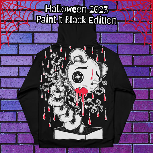 Halloween 2023 "Paint it Black" Edition Soggy Bear Hoodie - Queer Artist Owned