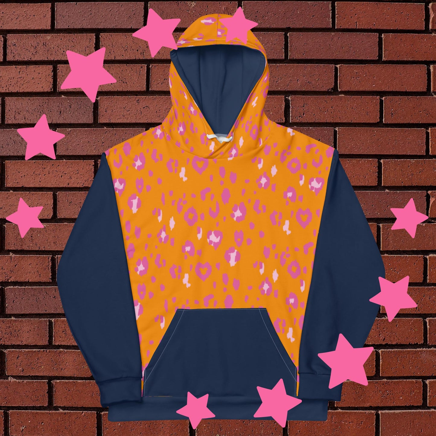 Soggy Bear Hoodie - Colorful Blue, Orange & Pink Unisex Design