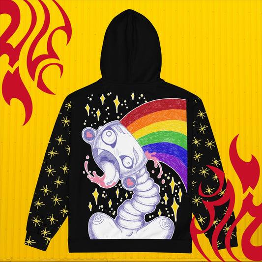 Open Mind Rainbow Zip-Up Hoodie | Unisex Colorful Graphic Sweater