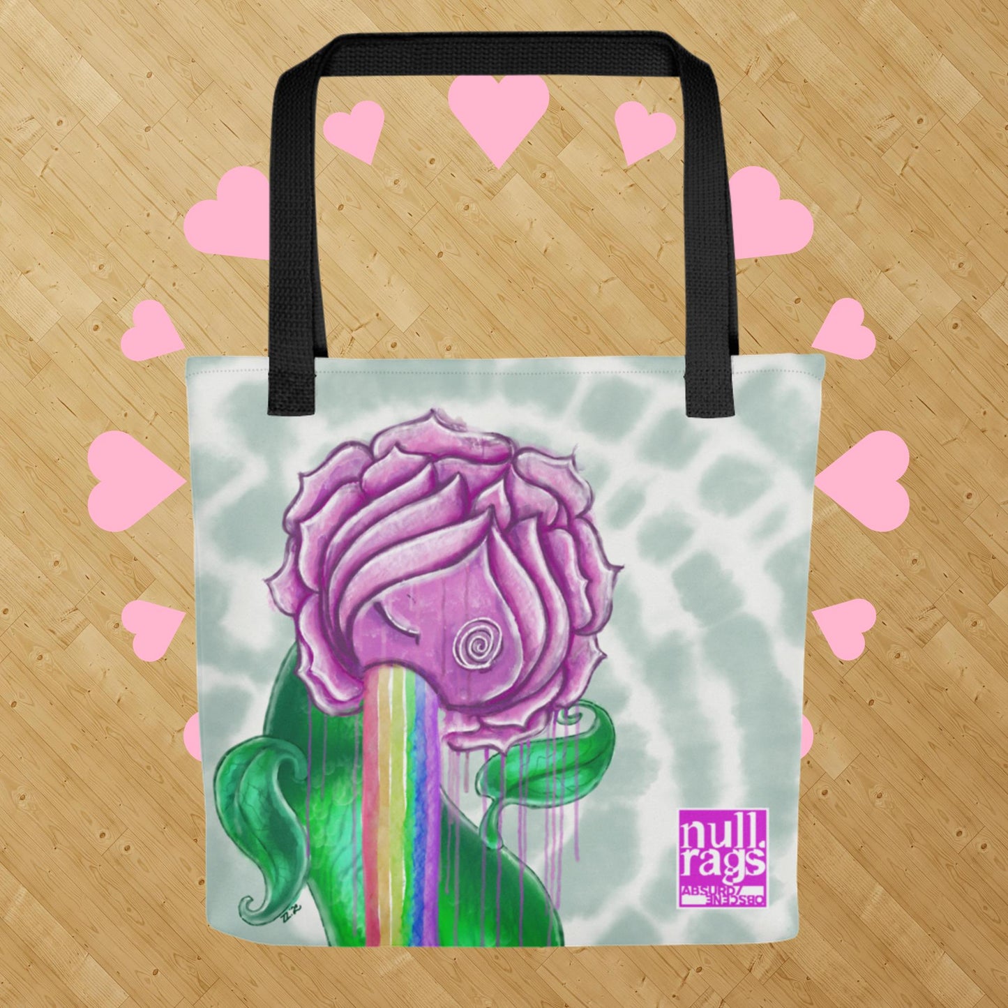 Vomiting Rose Tote Bag - A Colorful Expression of Queer Pride