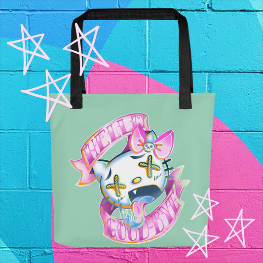 Hello, Goodbye: Kitty Head Nu School Tote Bag