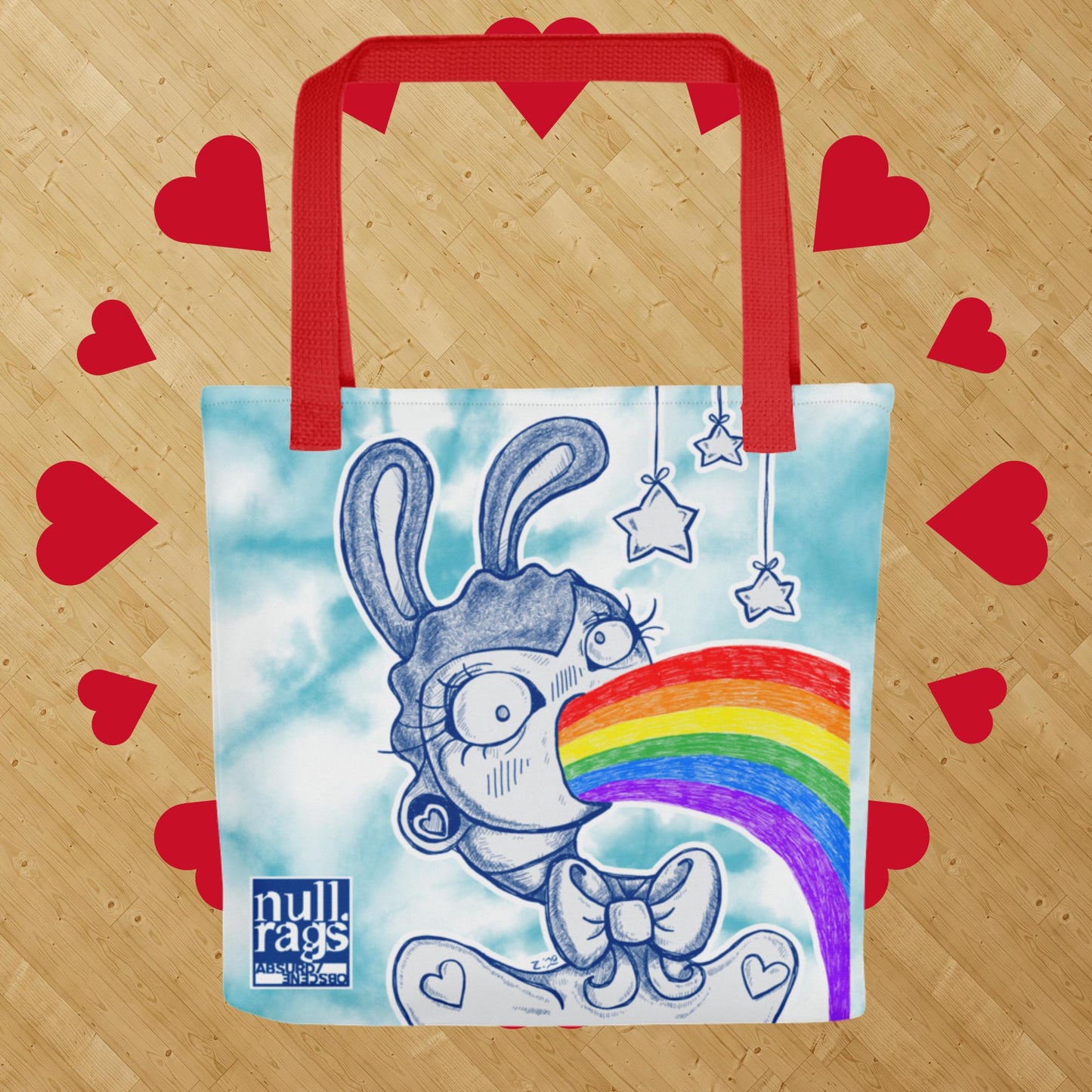 Rainbow Bunny Vomit Tote Bag - Unique and Proudly Queer