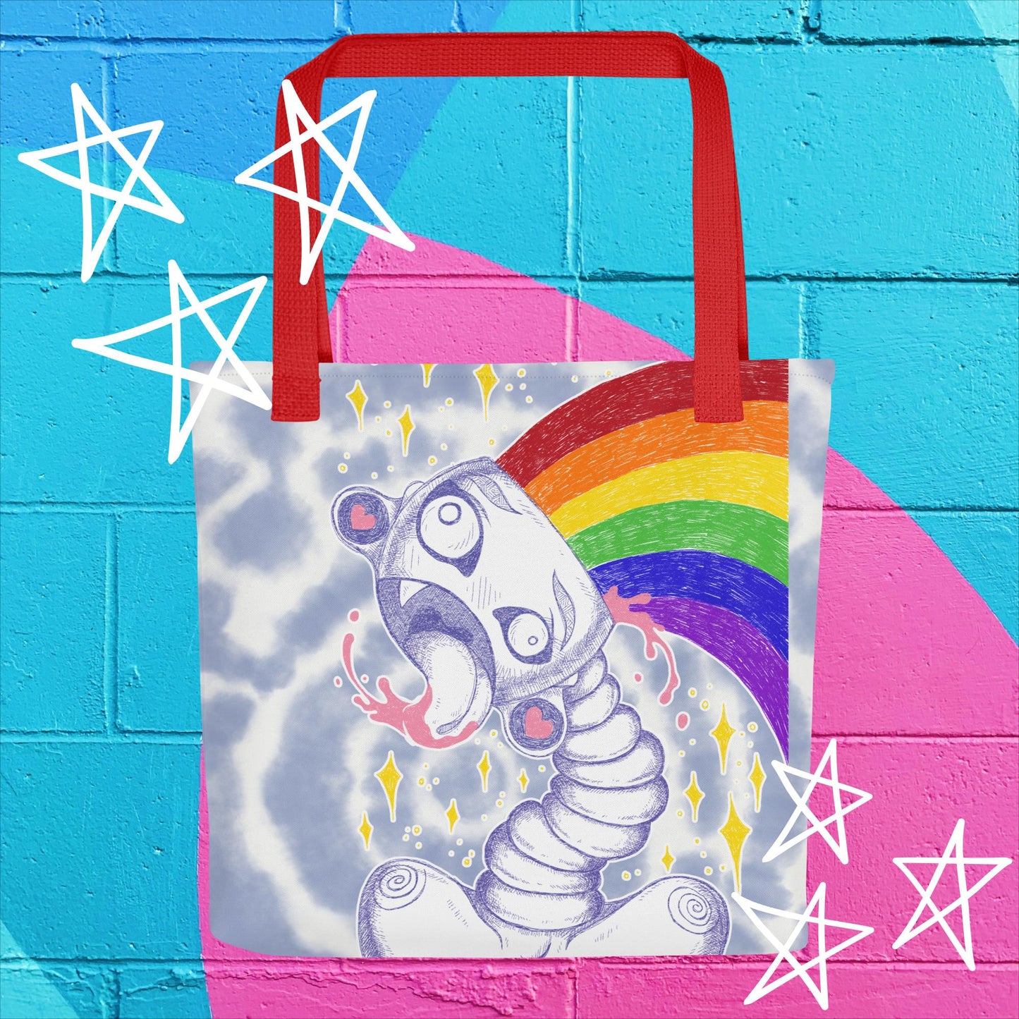 Rainbow Skull Tote Bag: Quirky and Colorful Fashion Accessory